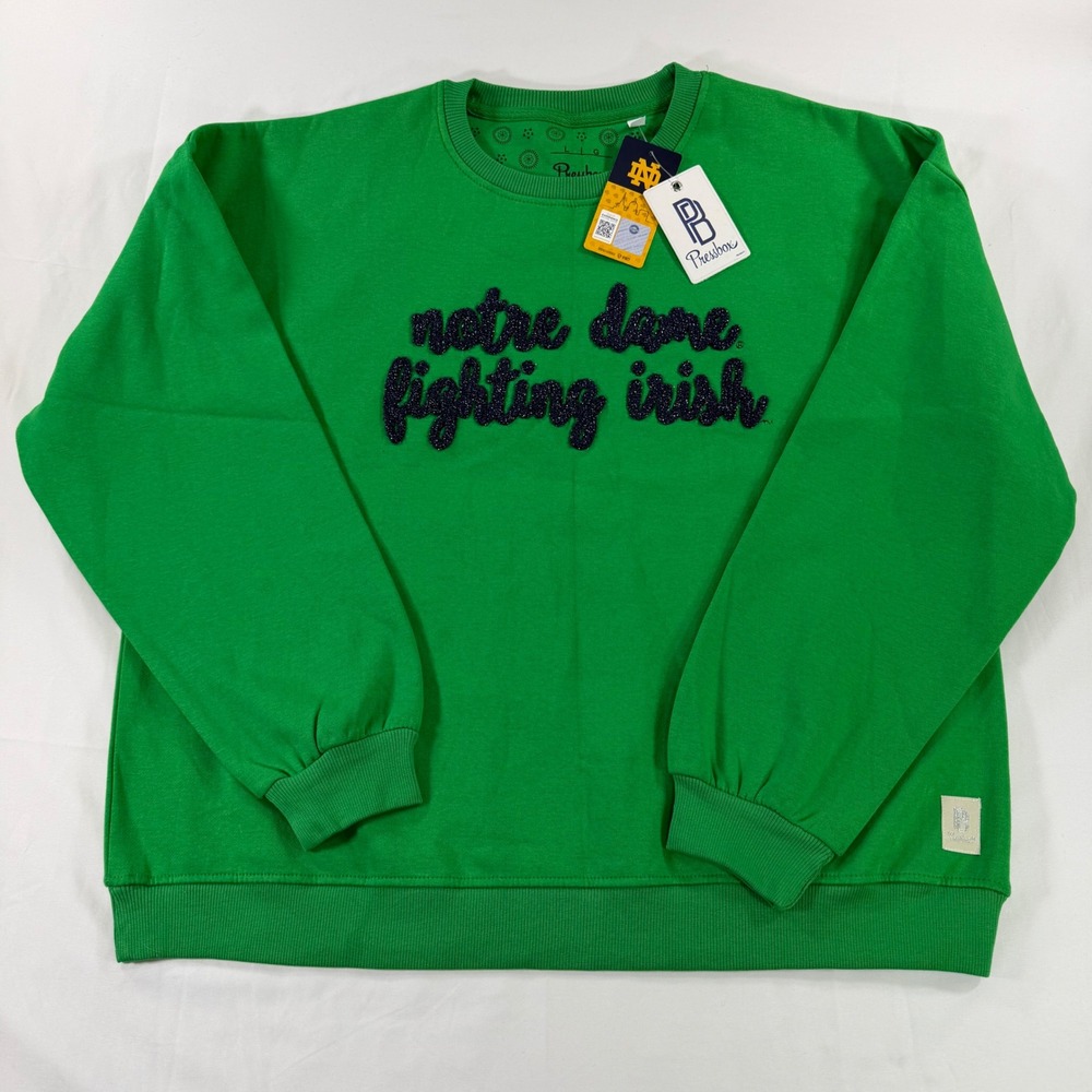 Pressbox Notre Dame Fighting Irish Green Chelsea Janise Oversized Sweatshirt L